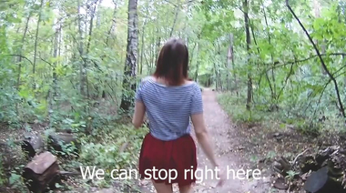 Дал на ротан и выебал в лесу грудастую россиянку с разговорами