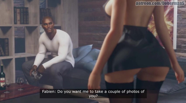 Рыжая сексвайф ебется с негром, разговаривая по телефону с мужем