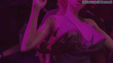 Терпила муж подглядывает за еблей жены с негром в туалете клуба