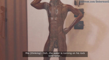 Изменщица заглянула в номер негра, кинувшего пару палок в ее письку