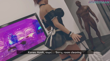 Полицейская под прикрытием ебется с черным подозреваемым в образе горничной