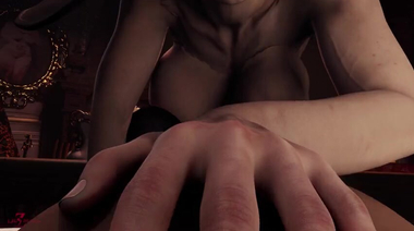 Великанша Леди Димитреску сосет хуй и трахается с пленником